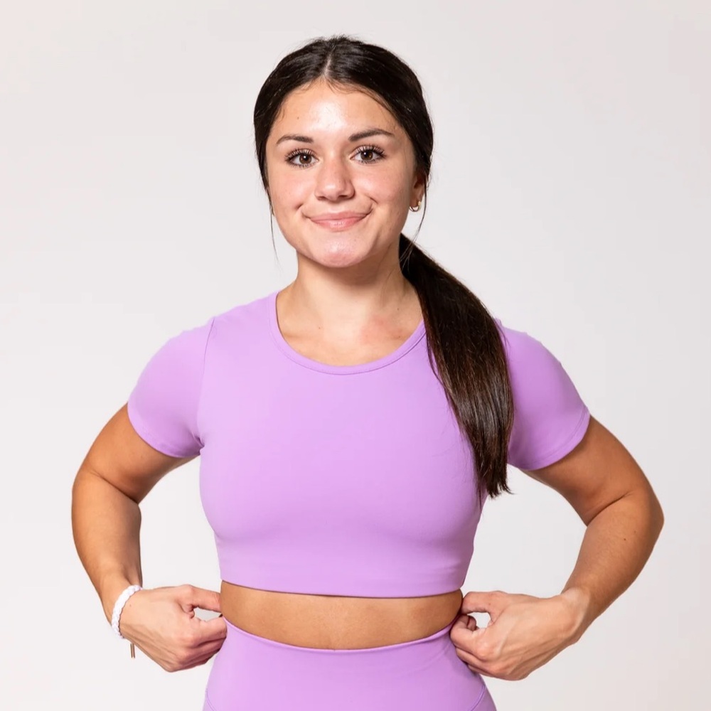 P’tula Crew Cropped Tee in Lavender (NWT)